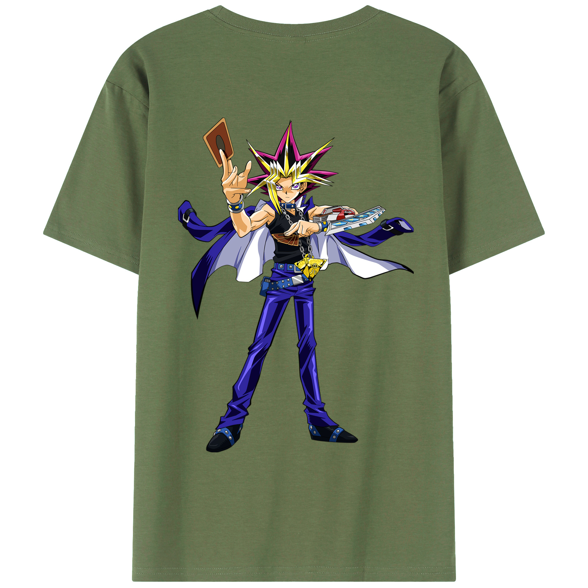 （画像用） 遊☆戯☆王 Yu-Gi-Oh! 綿100％ メンズ半袖Tシャツ（バックプリント） 通気性